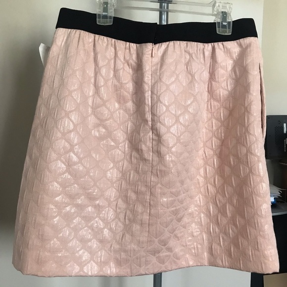 Ann Taylor LOFT pink mini skirt black womens sz 6 textured fully lined shimmery - Picture 5 of 12
